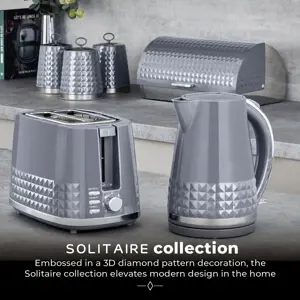 Tower Solitaire Grey 2 Slice Toaster
